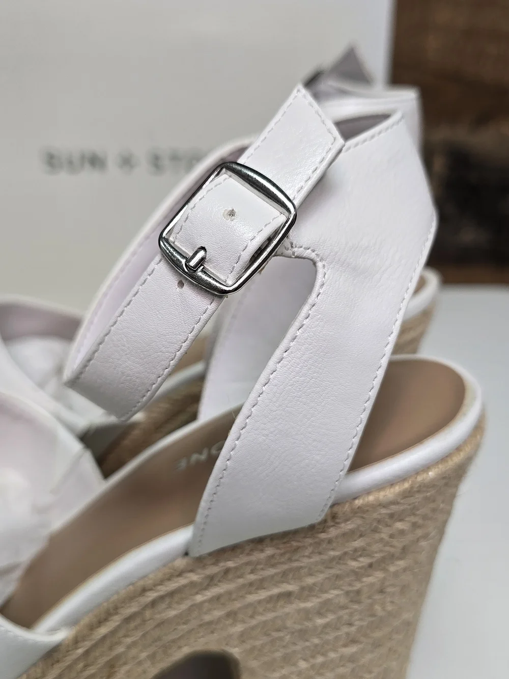 Sun + Stone white leather
